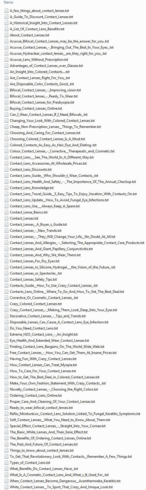 Contact Lenses PLR Articles