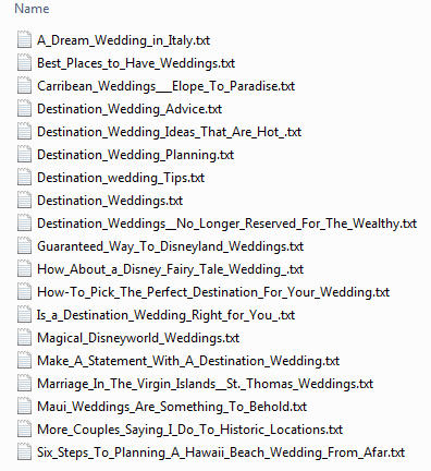 Destination Wedding PLR Articles