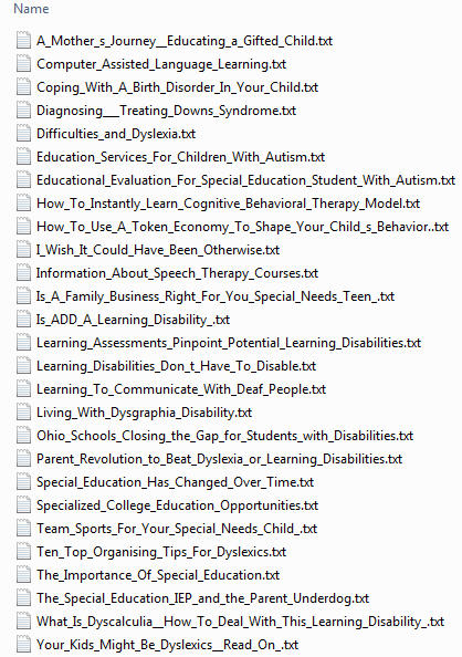 Learning Disabilities PLR Articles